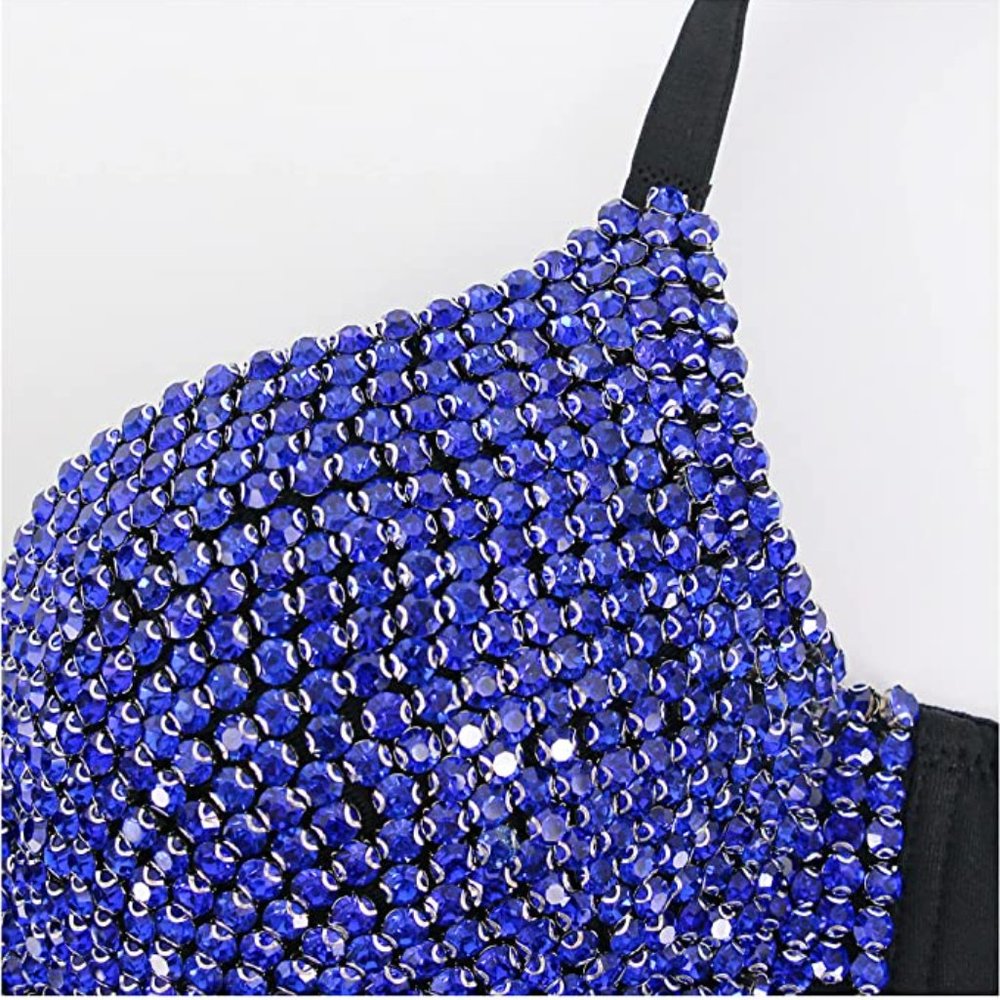 NEW Sparkling Bling Swarovski Crystal Rhinestone Bustier Bra Top + FREE … - Picture 4 of 17
